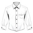© Kakabe - A crisp and clean white dress shirt with black buttons isolated on transparency PNG background, ideal for business and formal attire concepts, Great for fashion, clothing, and retail branding use