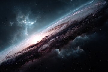 Wall Mural - stunning view of a distant galaxy filled with vibrant colors and intricate cosmic structures in a re