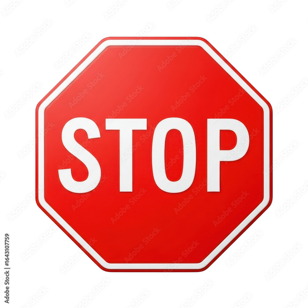 Red Stop Sign, Octagon Shape, Transparent Background, PNG Stock Photo ...