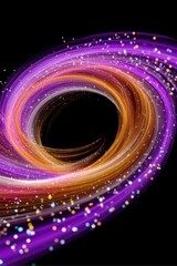 Wall Mural - swirling light trails creating a vibrant vortex with sparkling particles
