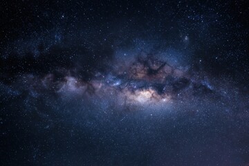 Wall Mural - astrophotography captures stunning details of the visible milky way galaxy over a serene landscape a