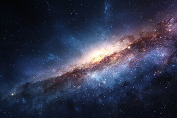 Wall Mural - vibrant galaxy displayed against a backdrop of twinkling stars and cosmic dust in the vastness of sp