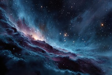 Wall Mural - vibrant galaxy filled with stars and cosmic clouds illuminating the vastness of space during a seren