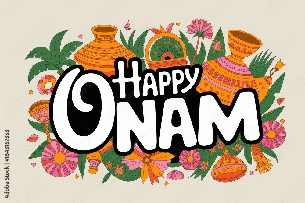 Colorful Festival Decorations for Onam Celebration and Traditions