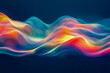 © PhotoProd - Abstract wavy shapes with vibrant colors flow and ripple across a dark blue background, creating a mesmerizing and artistic composition