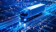 © Okta - Futuristic truck on digital circuitry