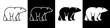 © IamHydra13 - Four variations of a polar bear silhouette, alternating black and white.