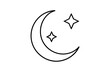© creative - line art Moon and Stars vector silhouette illustration isolated on white background
