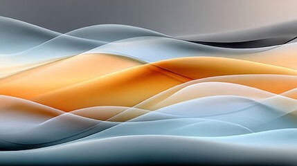Canvas Print - stunning abstract glossy wave layers texture design in gold, azure, and cobalt blue shades
