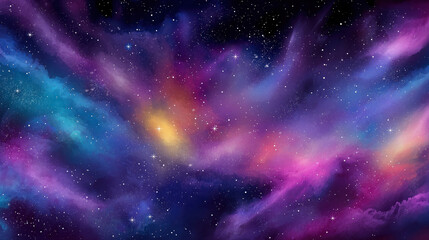 Wall Mural - Star constellations and galaxies on background of colorful magic outer space in universe. Cosmos with stars
