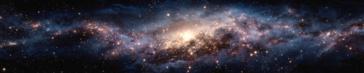 Wall Mural - Star constellations and galaxies on background of outer space in the universe. Cosmos with stars. Panoramic wide banner