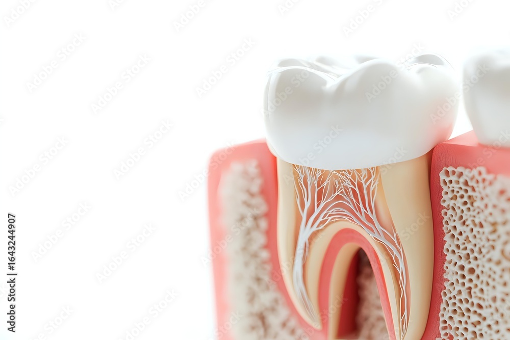 Nerve From Rct Tooth Anatomical cross section of molar tooth showing internal structure ...