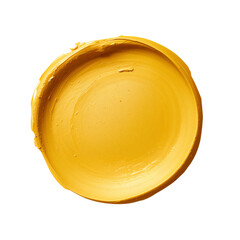 Wall Mural - abstract golden hue paint smear artistic expression on seamless transparent background, creative