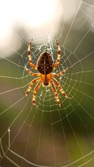 A spider centered in its intricate web