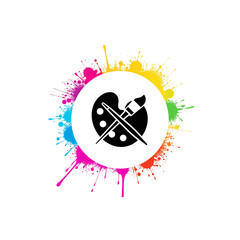 Wall Mural - vibrant spectrum spills dynamically around central form on transparent area, expressive graphic