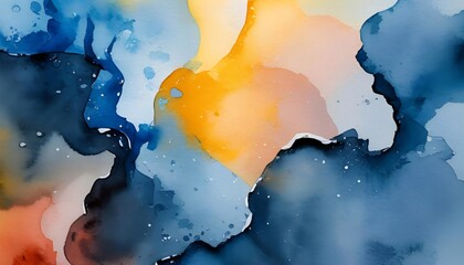 Wall Mural - abstract watercolor background with splashes