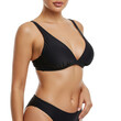 © AI Creatives Studio - Stunning woman showcasing elegant black bikini, perfect for summer fashion, beachwear, and confidence-boosting campaigns.