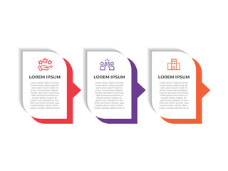 Wall Mural - vector infographic design business template with icons and 3 options or steps. can be used for proce