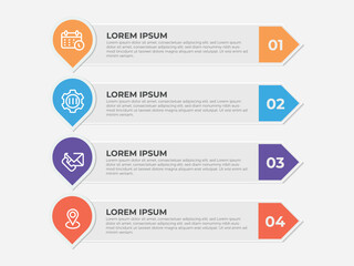 Wall Mural - business circle. 4 steps infographic icons designed for abstract background template milestone eleme
