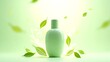 © Asawin - a cosmetic product bottle in a refreshing, green setting with floating leaves