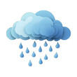 © asree - Rain cloud icon, blue tones, soft flat design, sustainability theme, white background