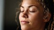 © Laviender - A serene close-up of a person face during meditation, eyes gently closed and expression completely relaxed