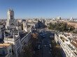 Aerial view of Plaza Cibeles with beautiful historic architecture and urban landscape, Salamanca, Madrid, Spain.