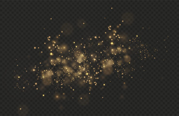 Wall Mural - Bokeh, light, gold, background, blur in PNG create a warm festive effect. This PNG Overlay with transparent glow suits christmas, holiday, and luxury glamour decoration designs.