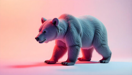 bear walking isolated on white background