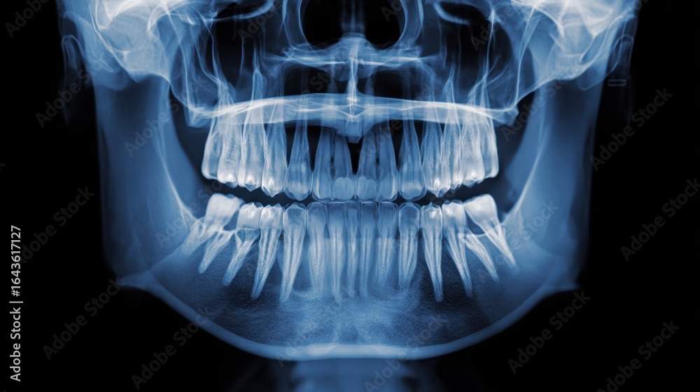 The detailed x-ray image revealing the complex structure of a human ...