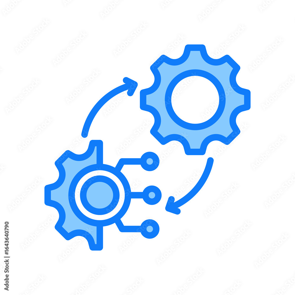 Transformation blue icon 