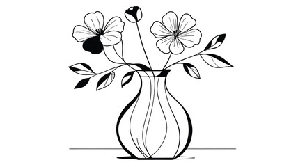 Minimalist Line Art Flower Illustration
