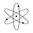 © Elenglush - Atom model hand drawn doodle icon. Vector illustration of the concept of the Science of Atomic Physics. The sketch is isolated on a white background.
