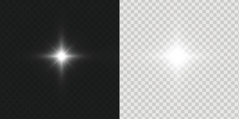 Wall Mural - glow isolated white transparent light effect, sun light with lens flare effect. sun flush, overlays,