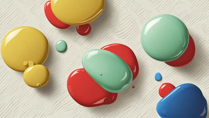 Wall Mural - Abstract Colorful Liquid Drops