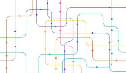 circuit connect lines and dots. network technology and connection concept. decentralized network nod
