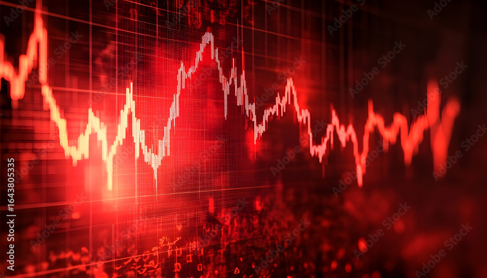 Stock Market Crash Alert Red Chart Plunge Visualizing Financial Loss