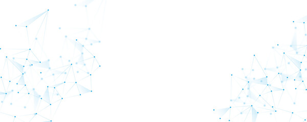 Wall Mural - blue white abstract polygon connection mesh digital technology futuristic communication high tech co