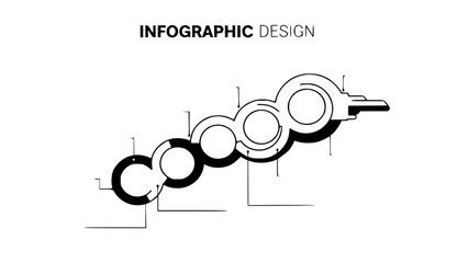 Infographic design concept isolated on white background showing process and development steps