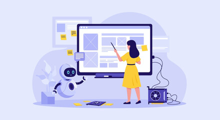 ai-powered web design education: robot assistant and human instructor collaborate on ui layouts usin