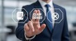 © Shabbir - Professional businessman interacts with digital interface, reviewing a denied claim with a clear 'X' symbol signifying rejection in a modern office setting