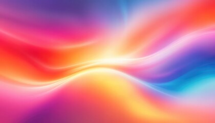 Wall Mural - Abstract Wavy Gradient Background in Red, Pink, Purple, Yellow, and Blue Colors