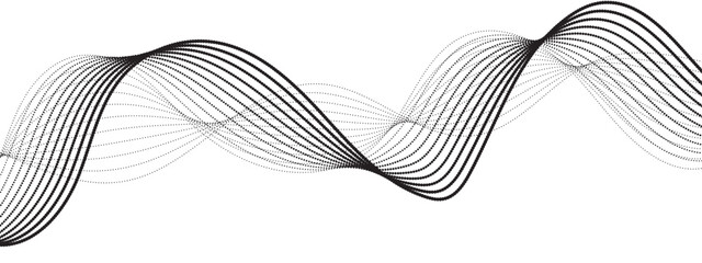 Wall Mural - minimalist black and white abstract wave pattern with smooth, flowing, parallel curved lines with dy