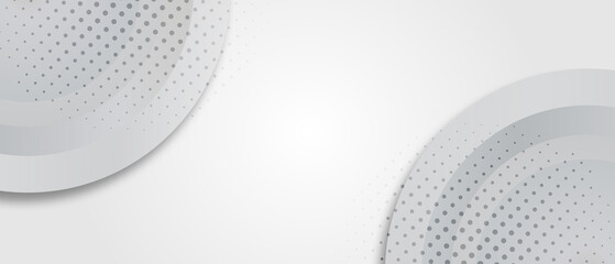 Wall Mural - bstract light gray circles overlapping with halftone on white background