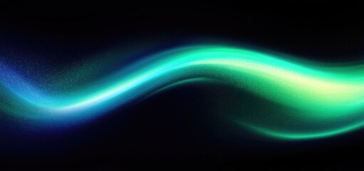 Wall Mural - Luminous Swirl with Dotted Texture in Blue Green on a Dark Backdrop