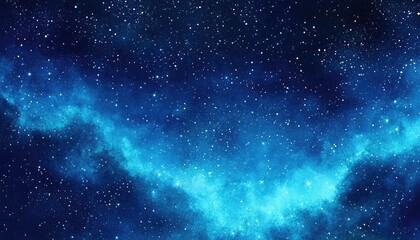 Wall Mural - Vivid Azure Starfield Design With Nebulae and Stars, Cosmic Background Concept