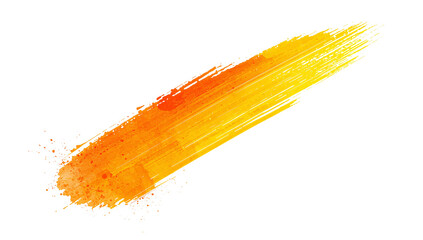 Wall Mural - isolated streak of vibrant yellow and orange watercolor with splash effect abstract art on