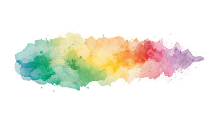 Wall Mural - vibrant watercolor splash with a gradient of rainbow hues on transparent canvas