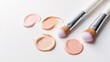 © mf2 - Makeup Foundation Swatches with Brushes on White Surface, Studio Shot