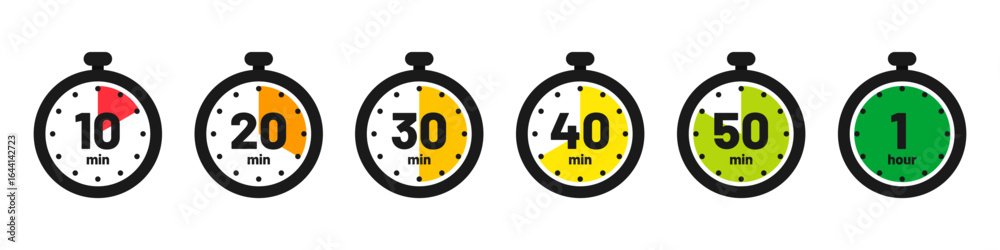 Clock Face Countdown Design Set of timer clock faces and stopwatch icons. The countdown timer ...